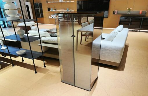 Seven-Compartment Aluminum Glass Drawer Cabinet