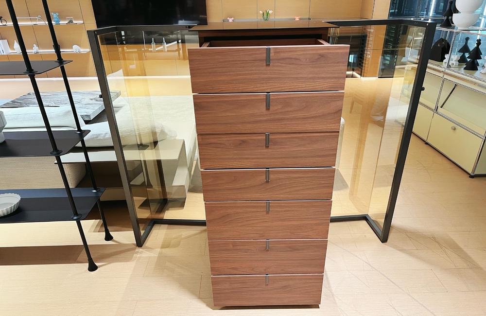 Seven-Compartment Aluminum Glass Drawer Cabinet